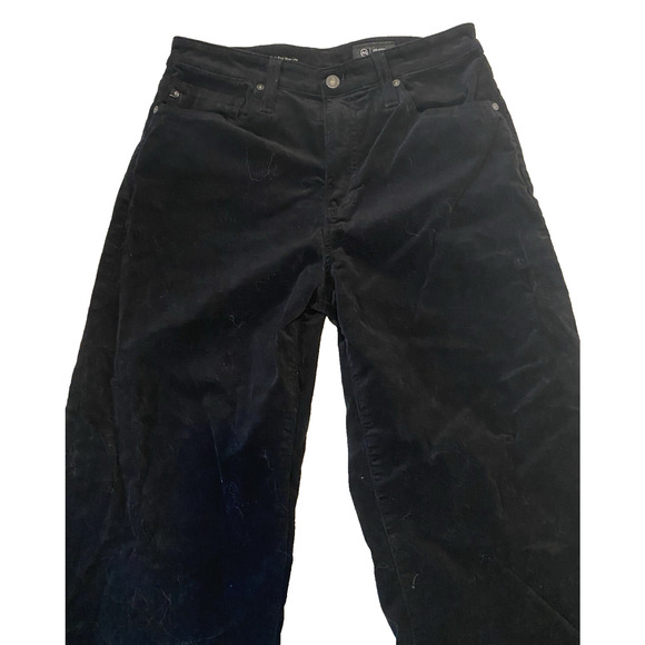 AG Adriano Goldschmied Kora Jeans Womens 28 Wide Leg HIgh Rise Black Corduroy - Picture 3 of 14